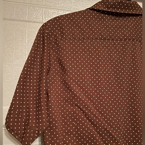 Vintage 70’s Mervyn’s Polka Dot Single Stitch Top M Costal Grandpa Old Money - Picture 14 of 16